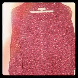 Skies Are Blue red animal print blouse
